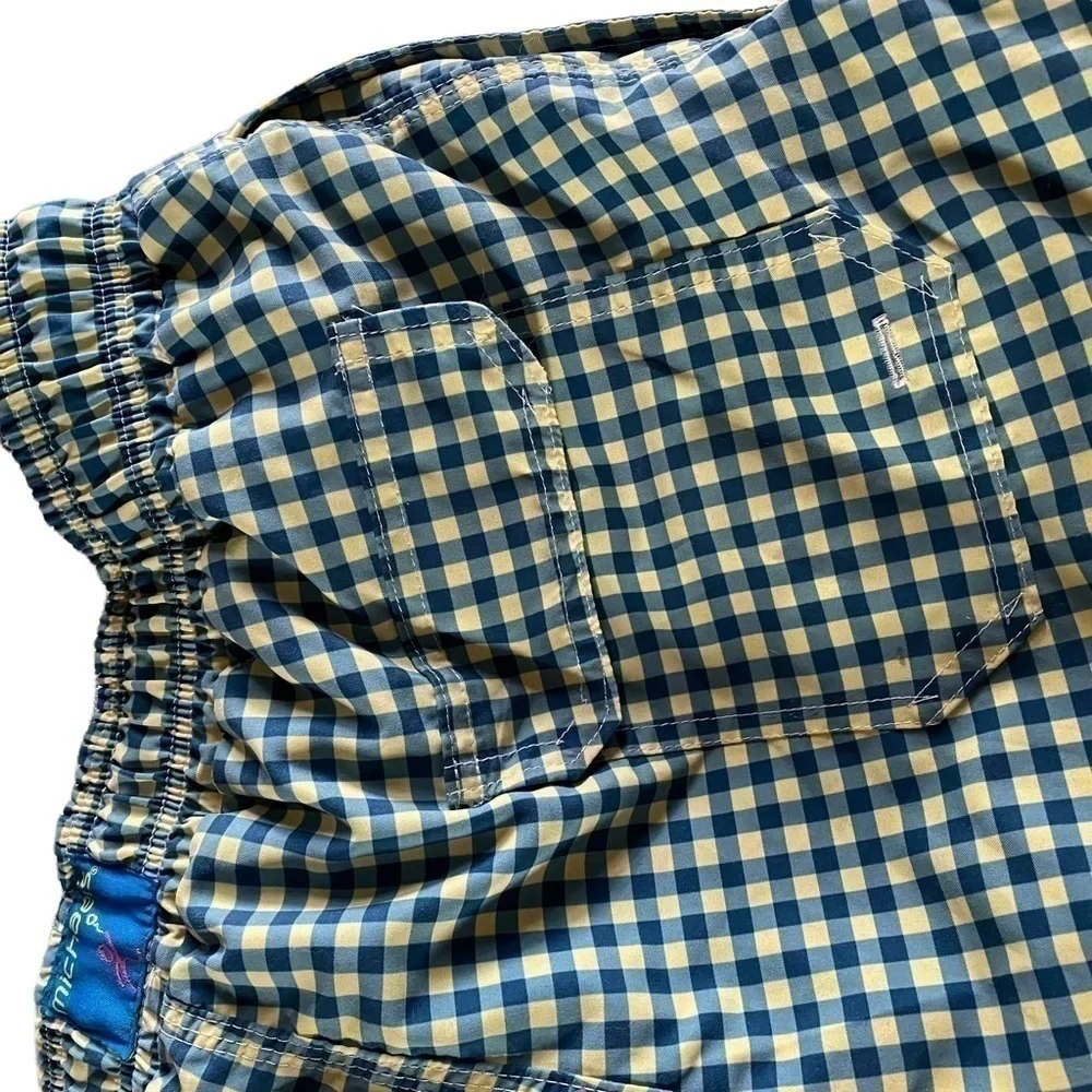 𝅺MICHAEL’S Swim Trunks Checked Yellow and Blue